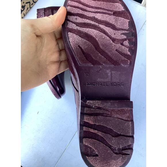 Michael Kors Leslie Rainboot Plum Size 10 - Picture 5 of 6